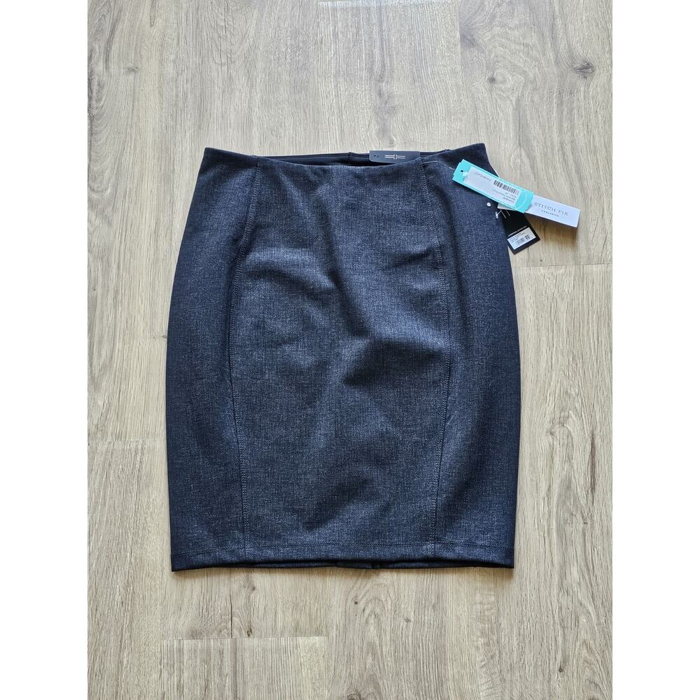 New Liverpool Size 2/26 Petite Bia Knit Pencil Skirt Gray Stretch Pull On